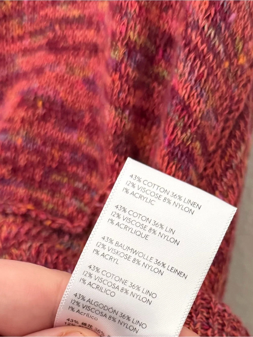 Free people linen blend Prism Spacedye Sweater Women’s XS Oversized Boho Beachy - Picture 4 of 6